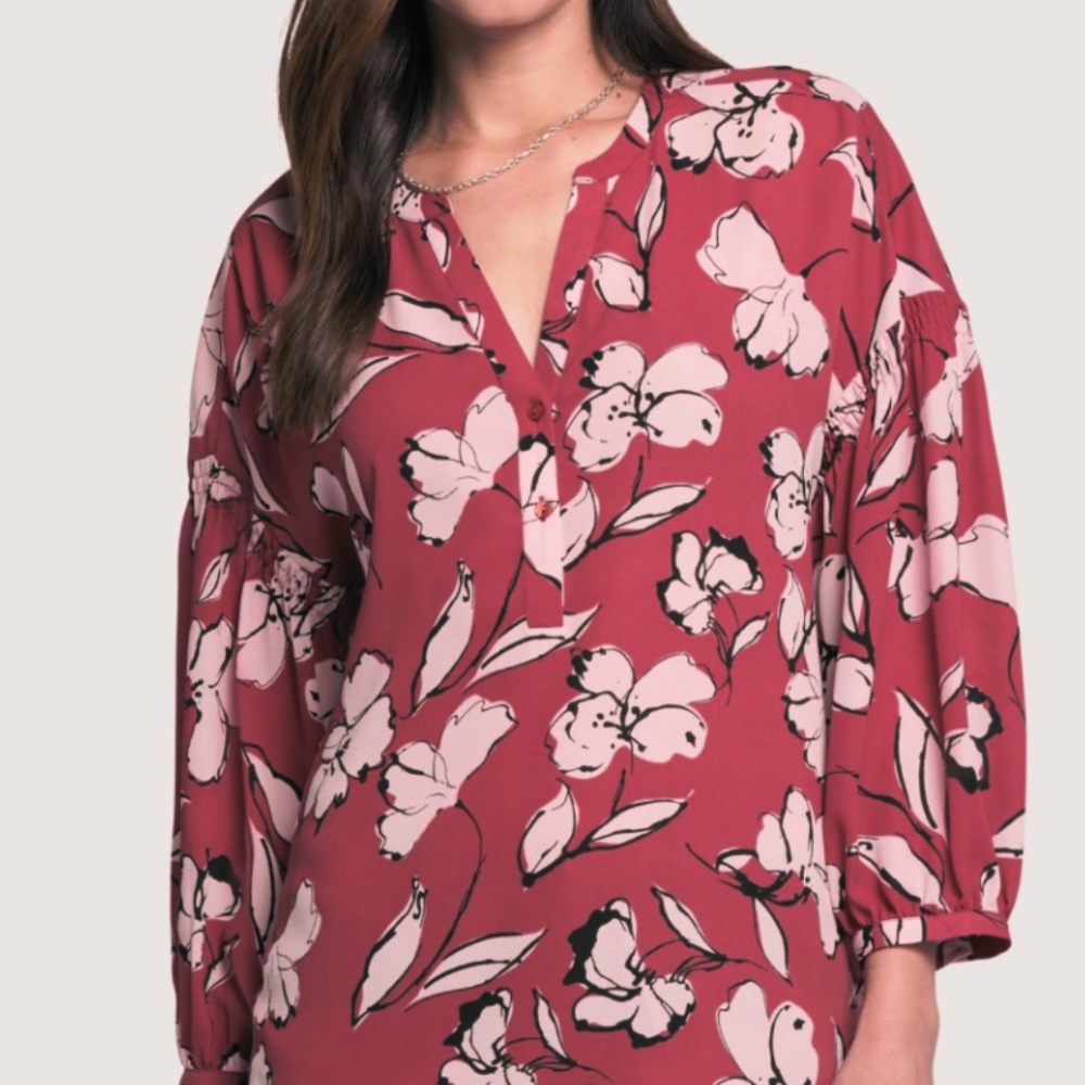 NYDJ Paulina Peasant Bountiful Blouse Size Small NWT